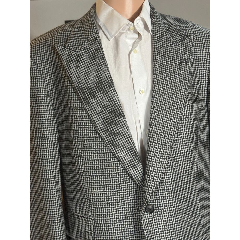 Tom Ford Tweed Houndstooth Sportcoat Blazer 56L IT 46L US Peak Lapels Wool EUC